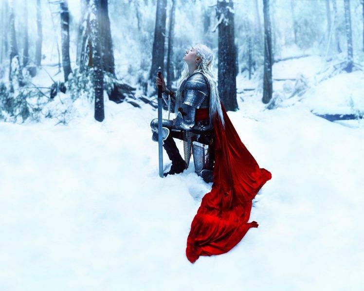 women, Fantasy Art, Winter, Snow HD Wallpaper Desktop Background