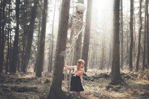 women, Fantasy Art, Skeleton, Forest