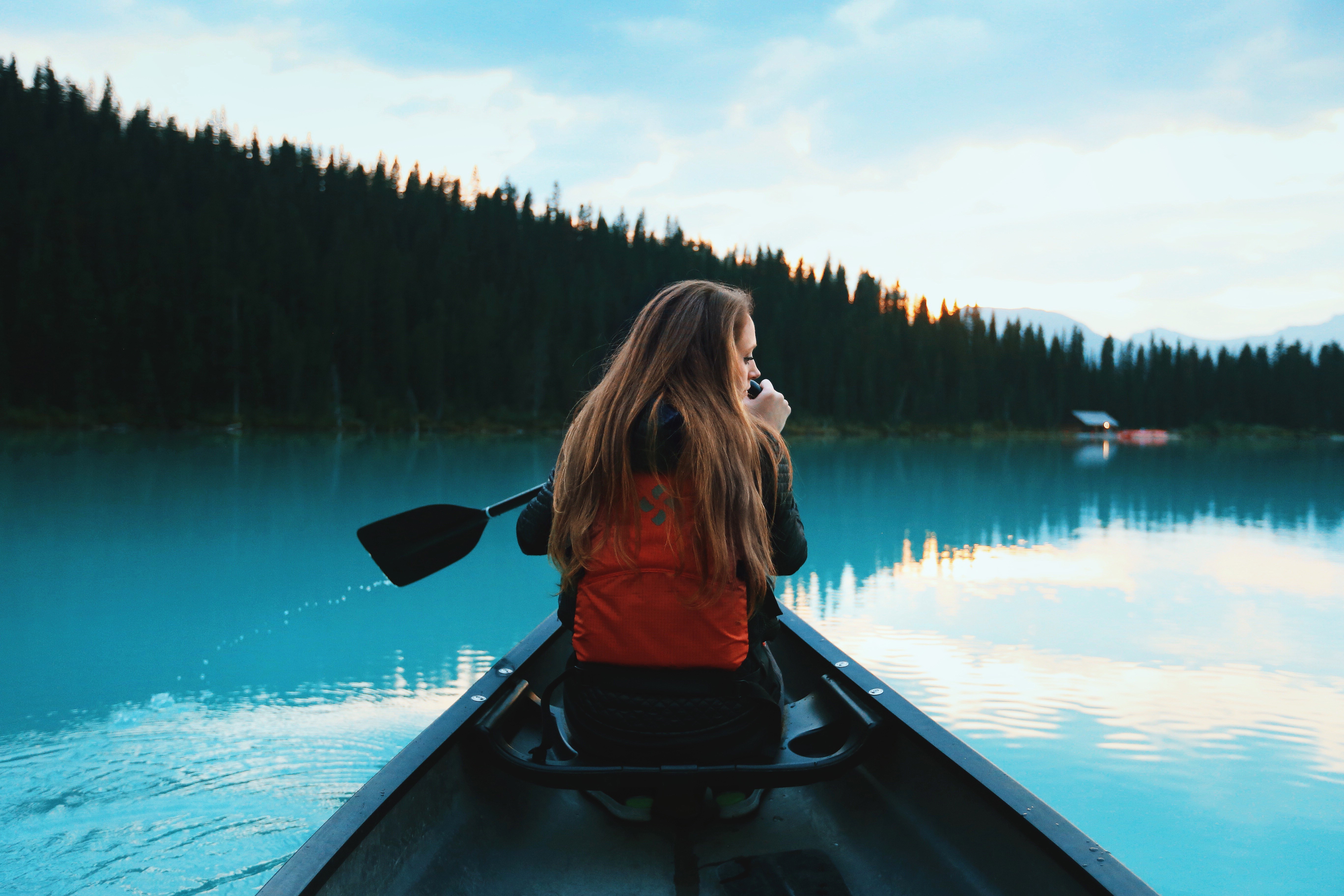 women, Boat, Rowing, River, Forest, Portrait Wallpapers HD  