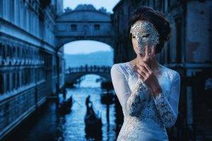 women, Model, Venice, Mask