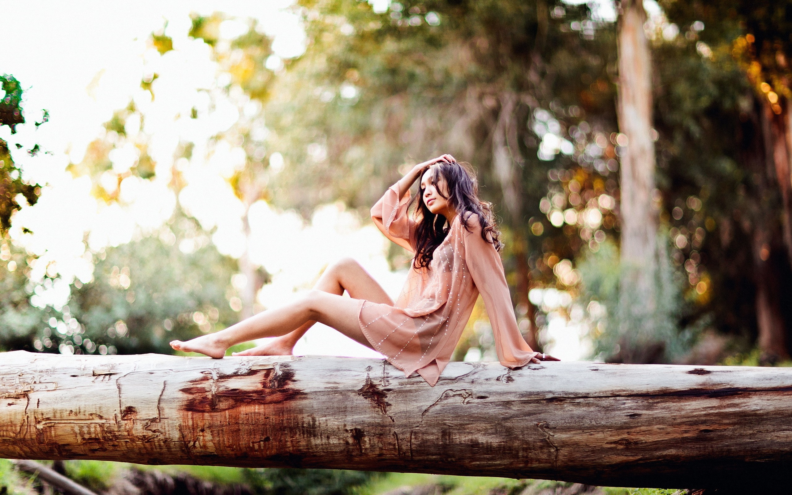 women Outdoors, Women, Model, Wood Wallpaper