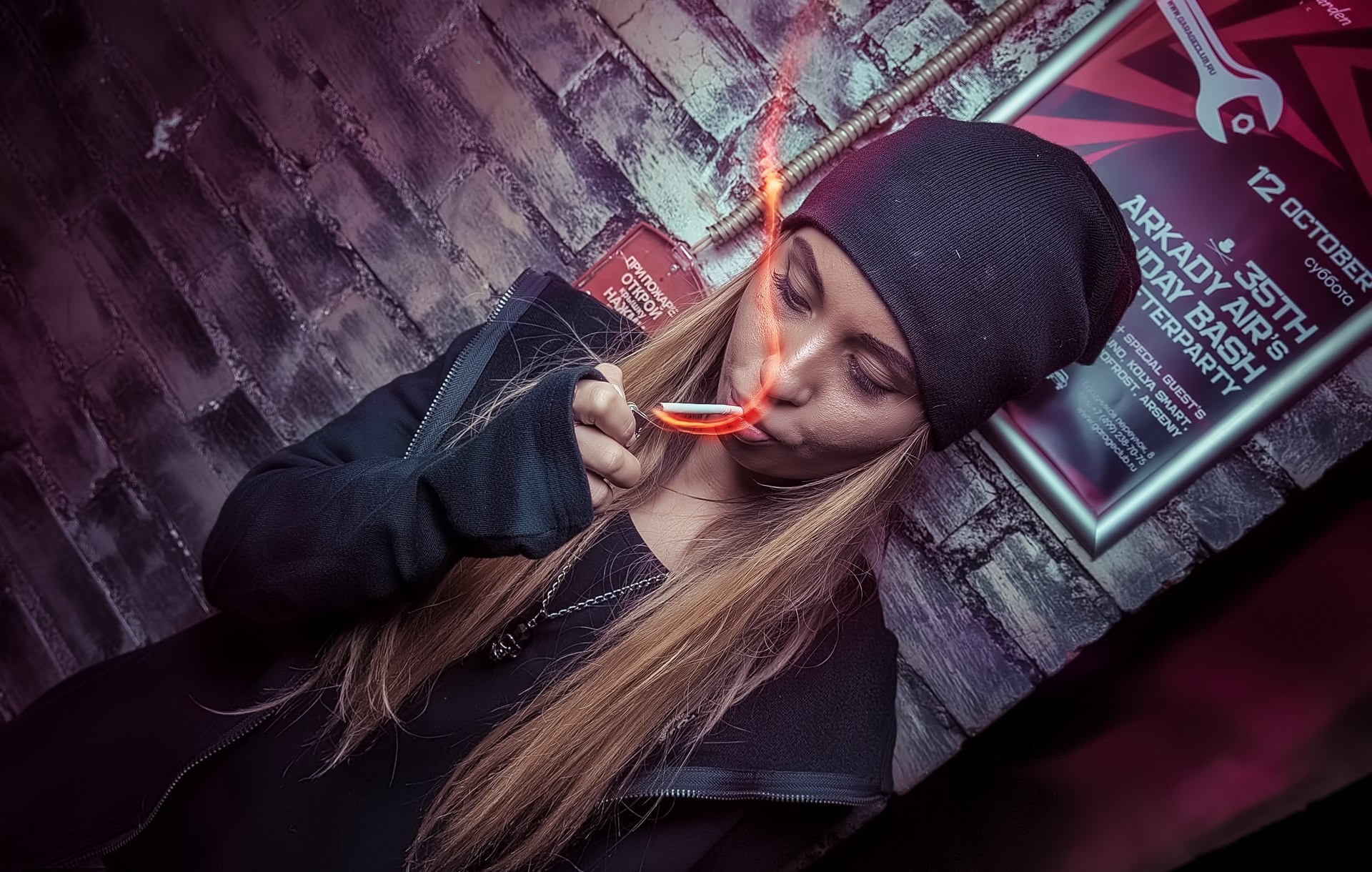 women, Model, Smoking Wallpaper