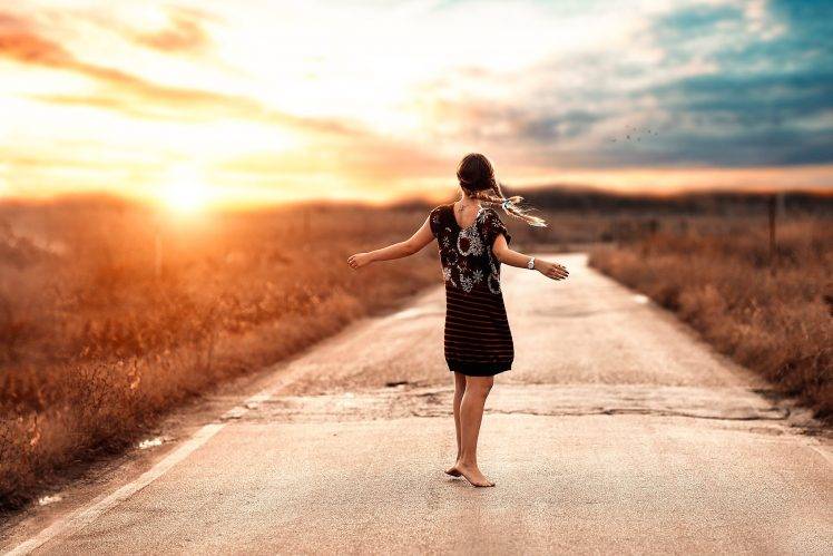 women Outdoors, Women, Model, Road, Sunlight HD Wallpaper Desktop Background