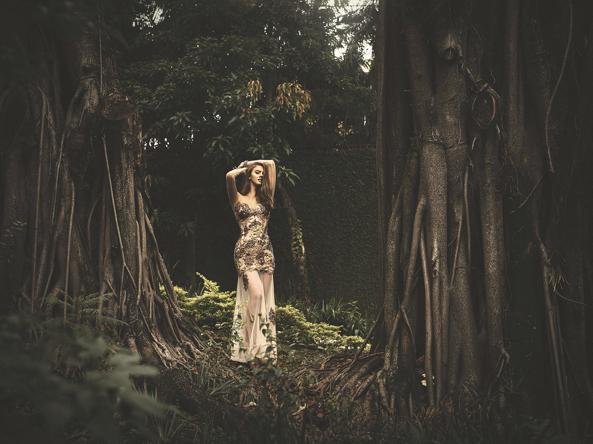 arms Up, Women, Model, Emily Ribar, Women Outdoors, Trees Wallpaper