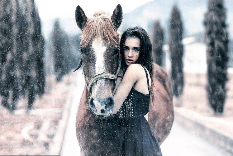 women Outdoors, Women, Model, Horse, Animals HD Wallpaper Desktop Background