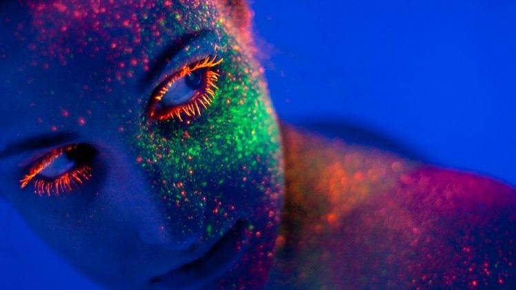women, Colorful, Glowing HD Wallpaper Desktop Background
