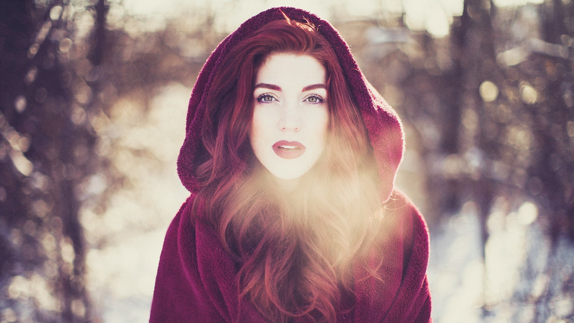 women, Redhead, Little Red Riding Hood, Cold Wallpaper
