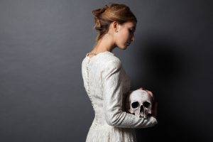 women, Model, Brides, Skull