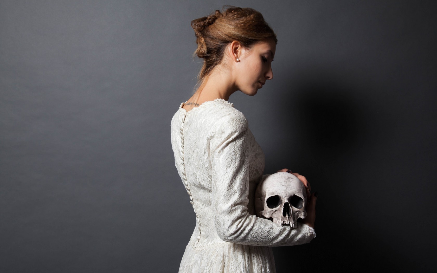 women, Model, Brides, Skull Wallpaper