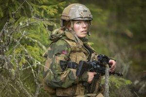 soldier, Women, Norwegian Army, HK 416