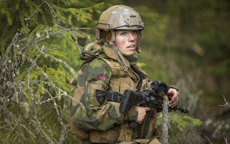 soldier, Women, Norwegian Army, HK 416 HD Wallpaper Desktop Background