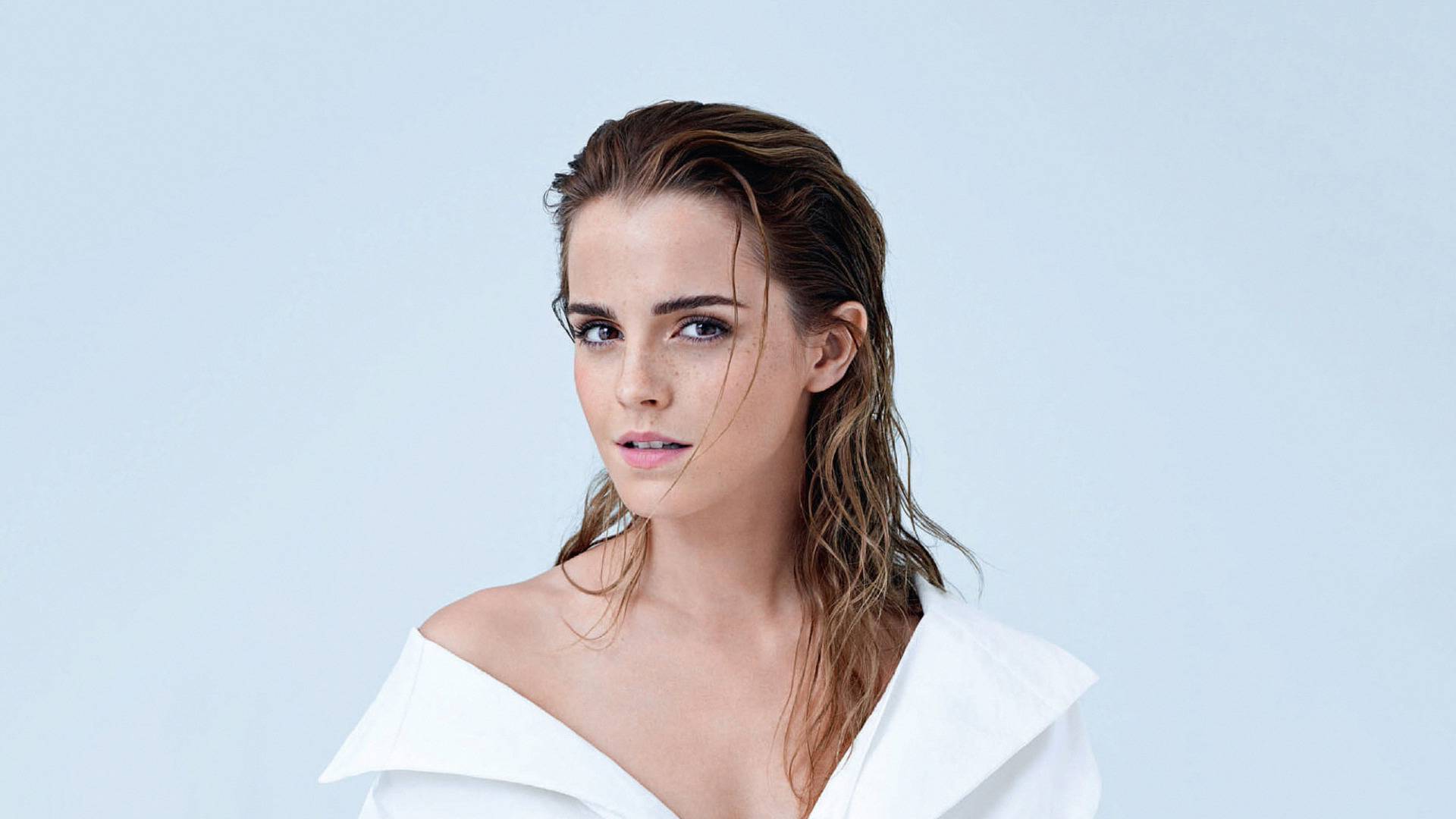 women, Emma Watson, Wet Hair Wallpaper
