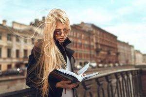 women With Glasses, Women, Model, Books