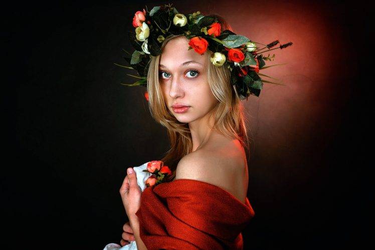 women, Model, Flowers, Wreaths HD Wallpaper Desktop Background