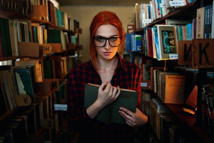 women With Glasses, Women, Model, Books HD Wallpaper Desktop Background