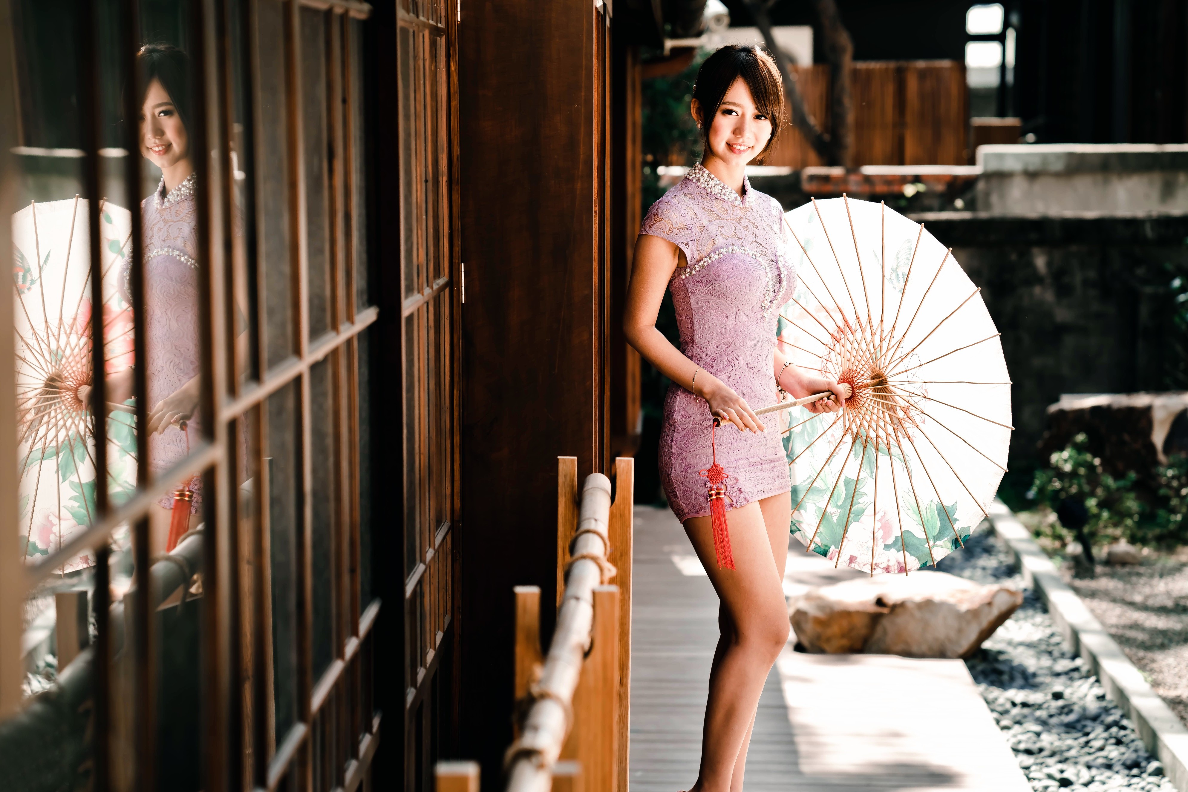 Asian, Women, Model, Umbrella Wallpaper
