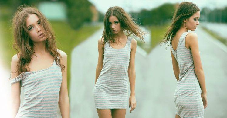 women, Model, Nipples Through Clothing, Xenia Kokoreva, Collage HD Wallpaper Desktop Background