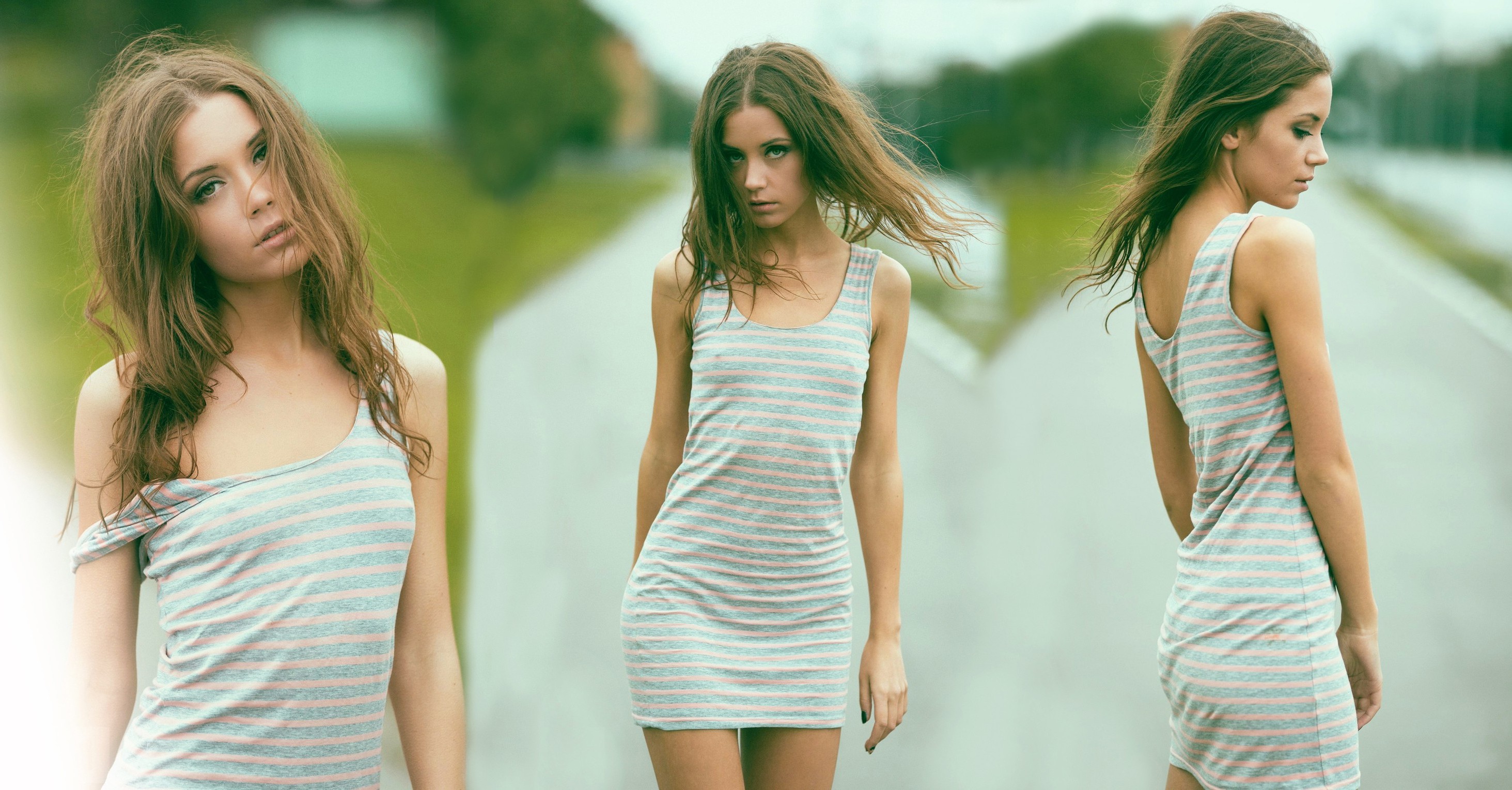 women, Model, Nipples Through Clothing, Xenia Kokoreva, Collage Wallpaper