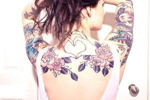 women, Tattoos, Back