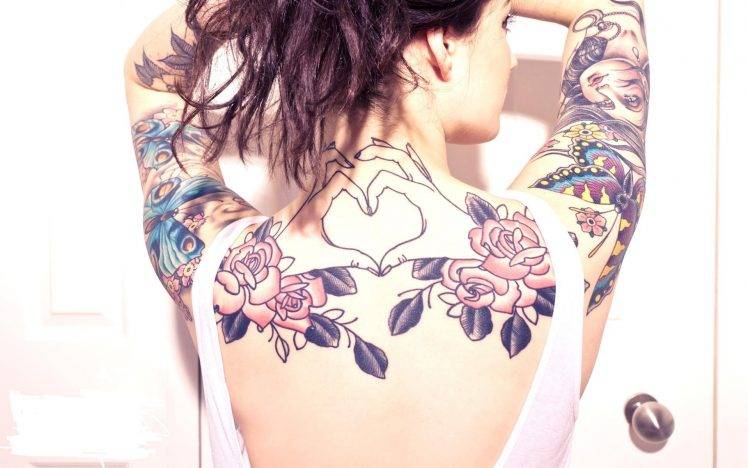 women, Tattoos, Back HD Wallpaper Desktop Background