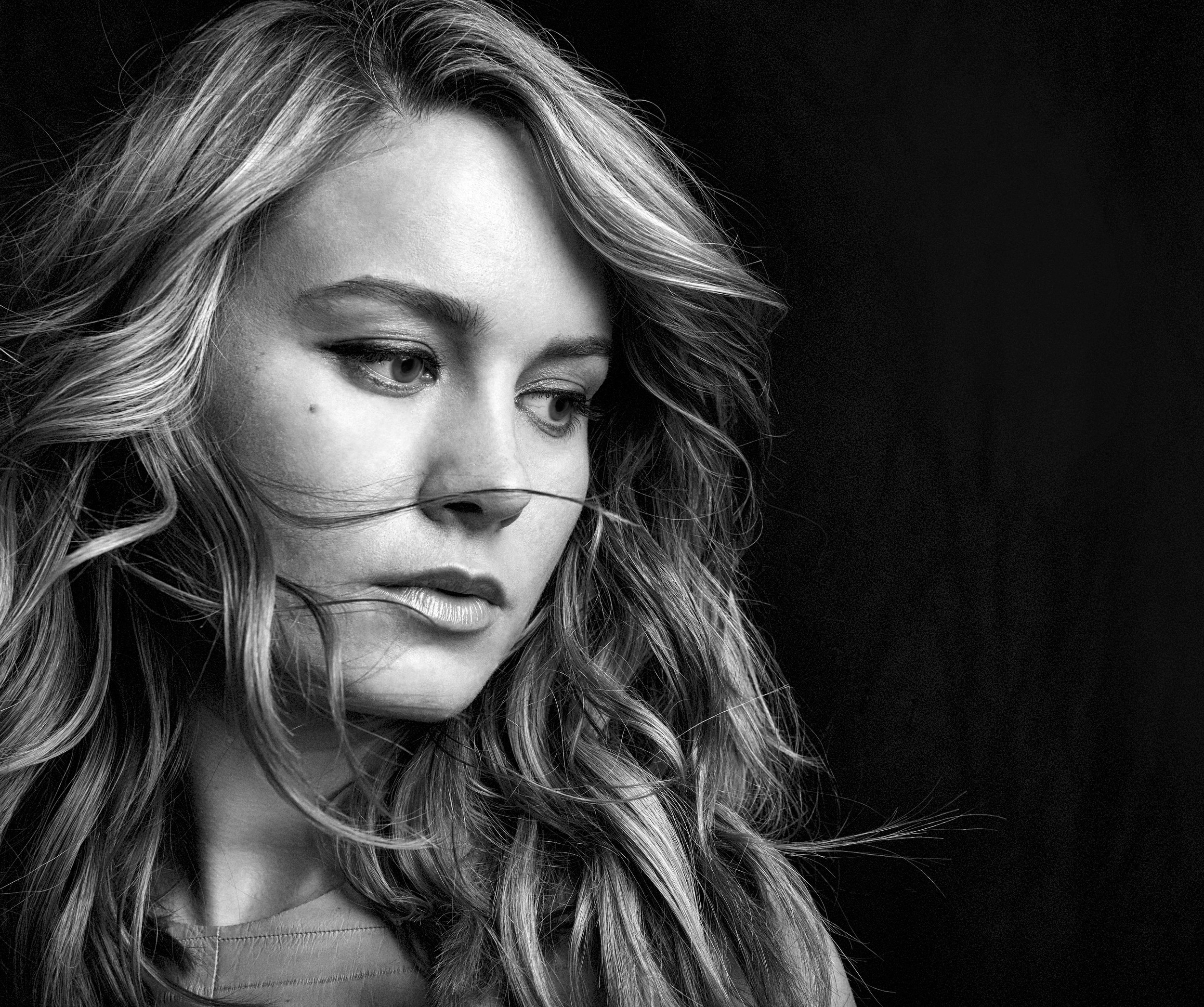 model, Women, Face, Brie Larson, Actress, Monochrome Wallpaper