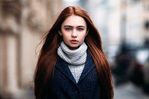 women, Model, Redhead, Portrait