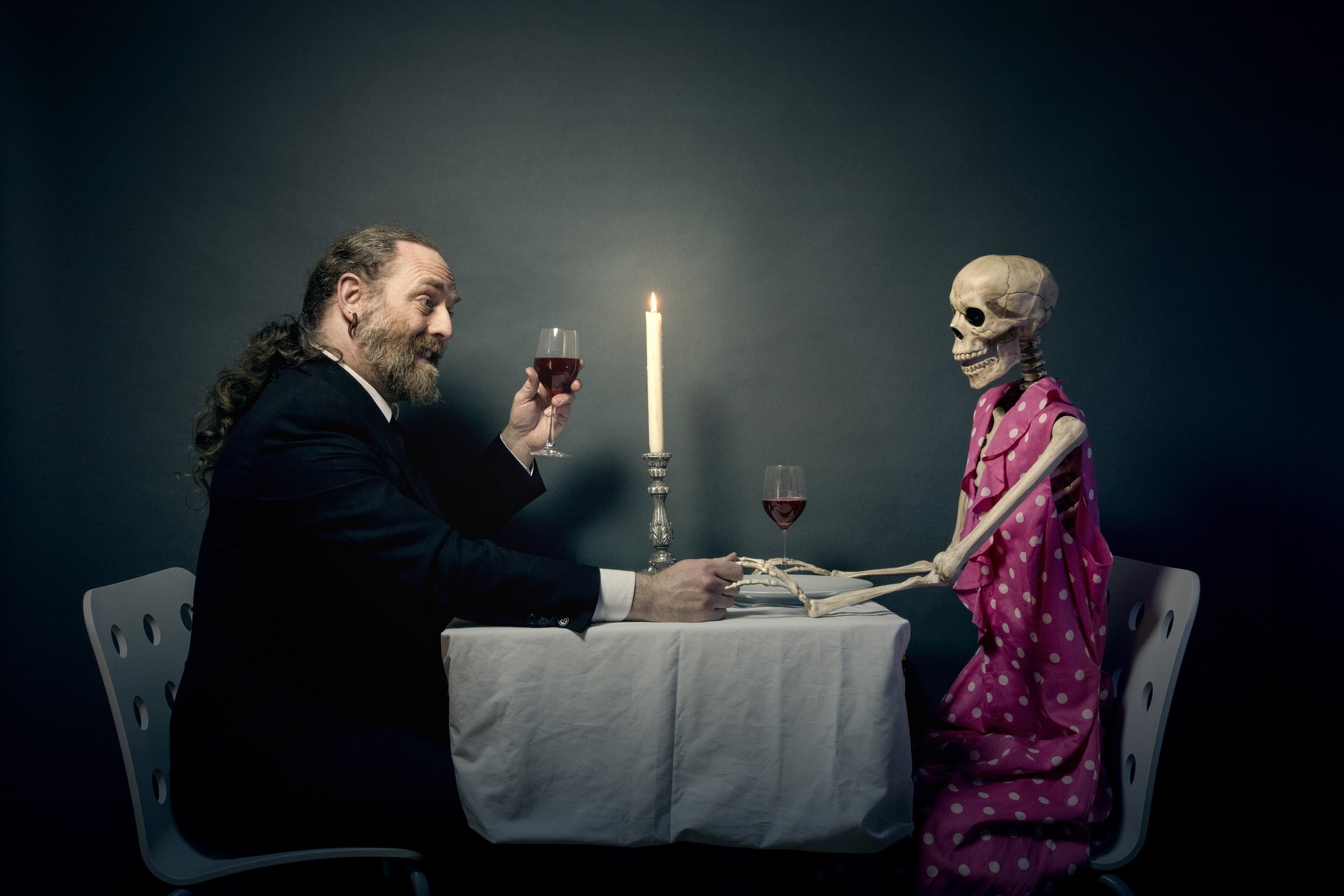 men, Humor, Candles, Skeleton Wallpaper