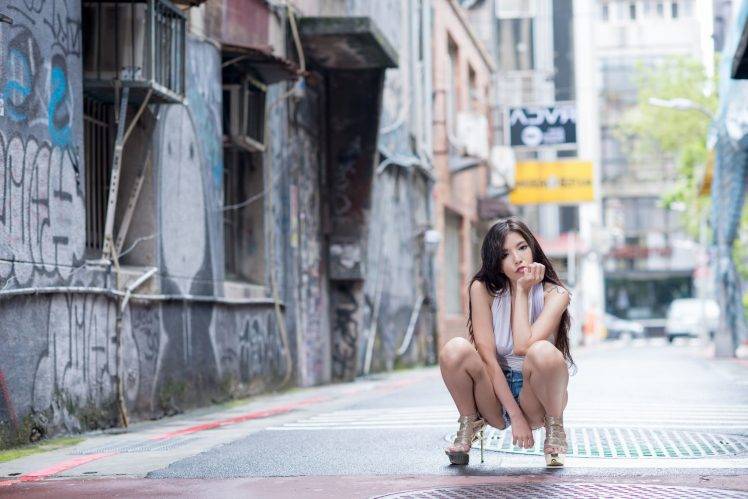Asian, Women, Model, High Heels, Urban HD Wallpaper Desktop Background