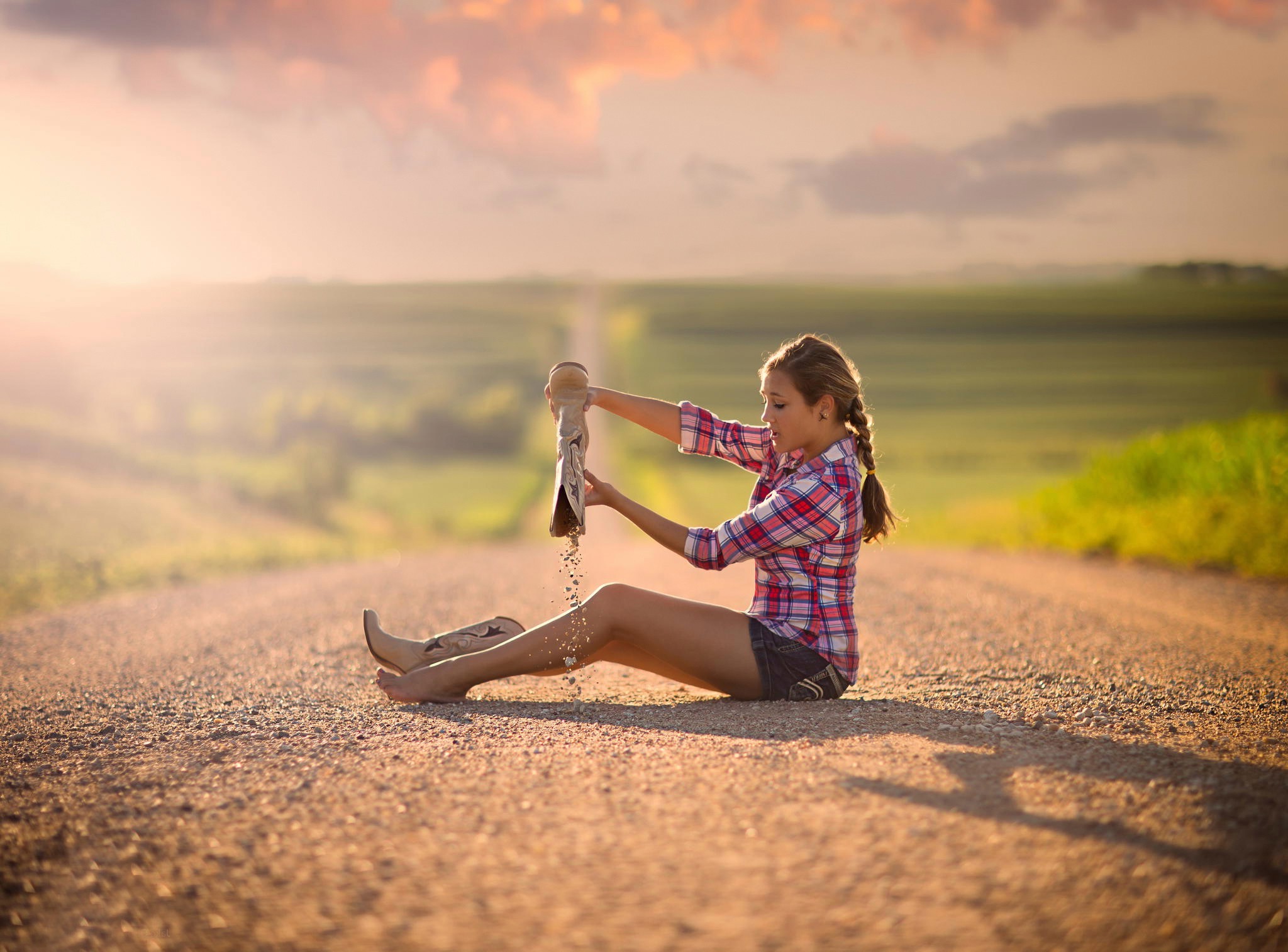 sitting, Women Outdoors, Model, Women, Road Wallpaper