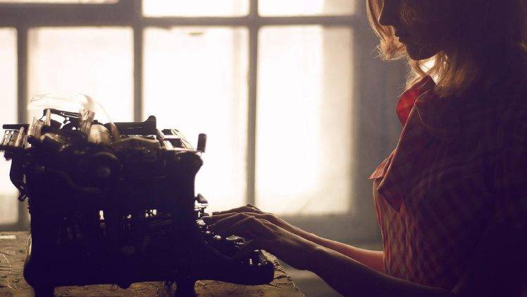 women, Typewriters, Writing HD Wallpaper Desktop Background