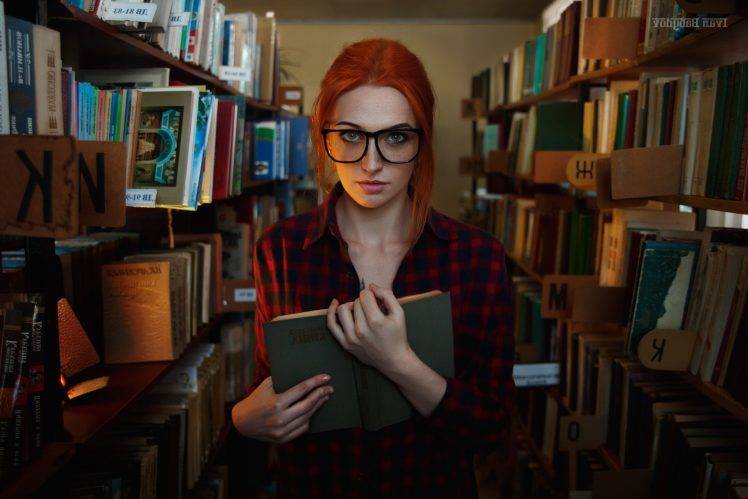 women, Redhead, Women With Glasses, Portrait HD Wallpaper Desktop Background