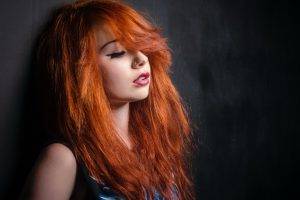 redhead, Long Hair, Women, Eyes, Lips, Nose Rings