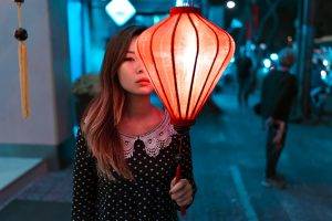 Asian, Women, Model, Lantern, Urban