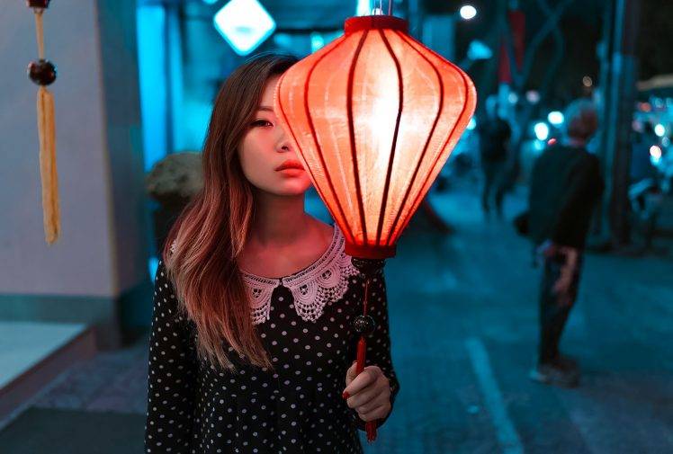Asian, Women, Model, Lantern, Urban HD Wallpaper Desktop Background
