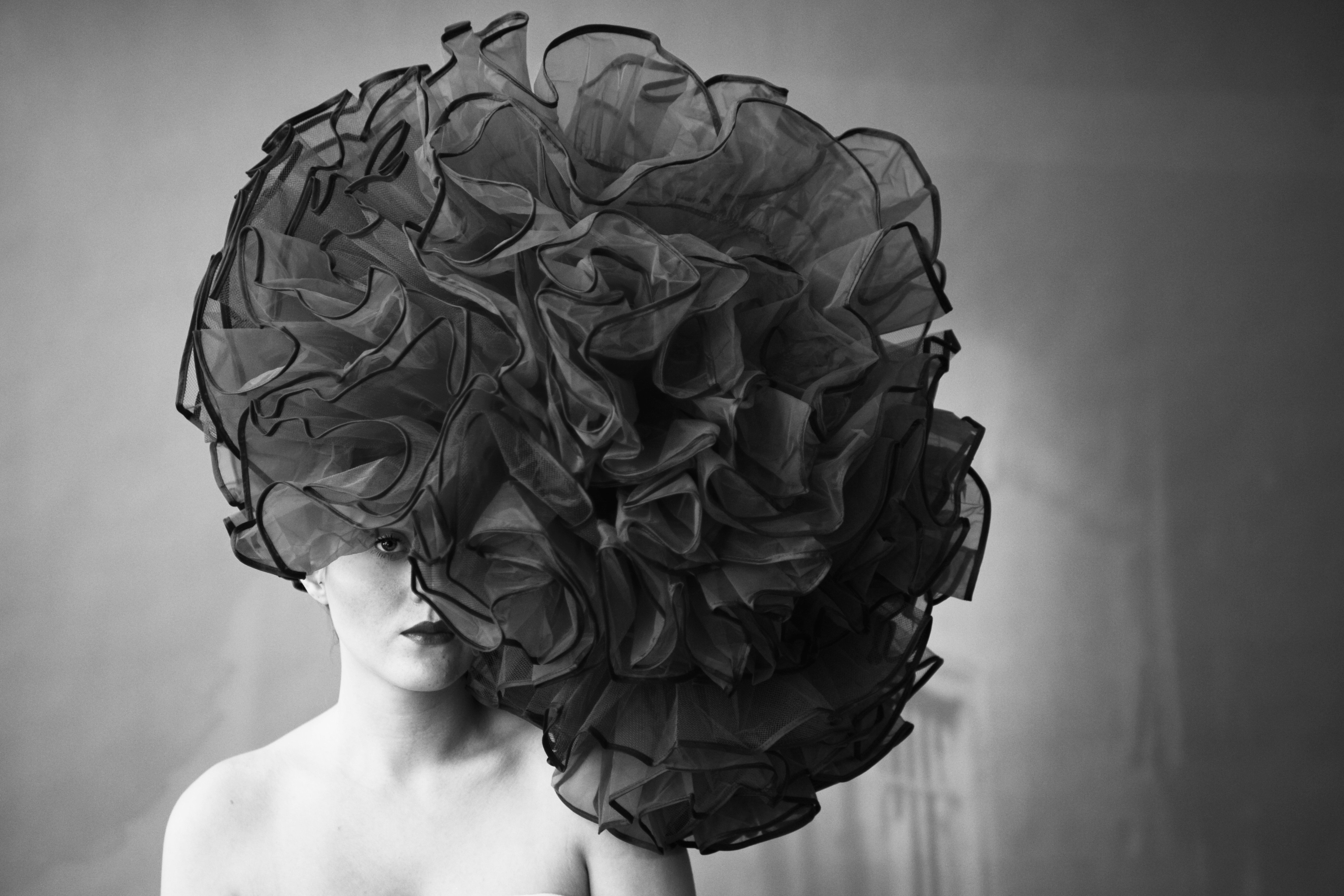 women, Lips, Bare Shoulders, Monochrome, Hat, Fashion, Flowers, Portrait, Vintage Wallpaper