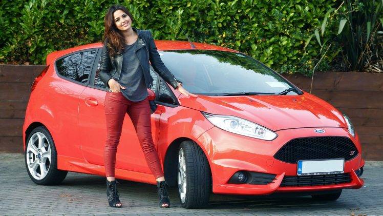 women With Cars, Ford Fiesta, Red Cars, High Heels, Ford HD Wallpaper Desktop Background