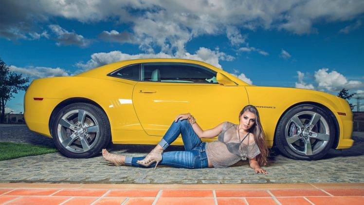 women, Lips, Eyes, Chevrolet Camaro HD Wallpaper Desktop Background