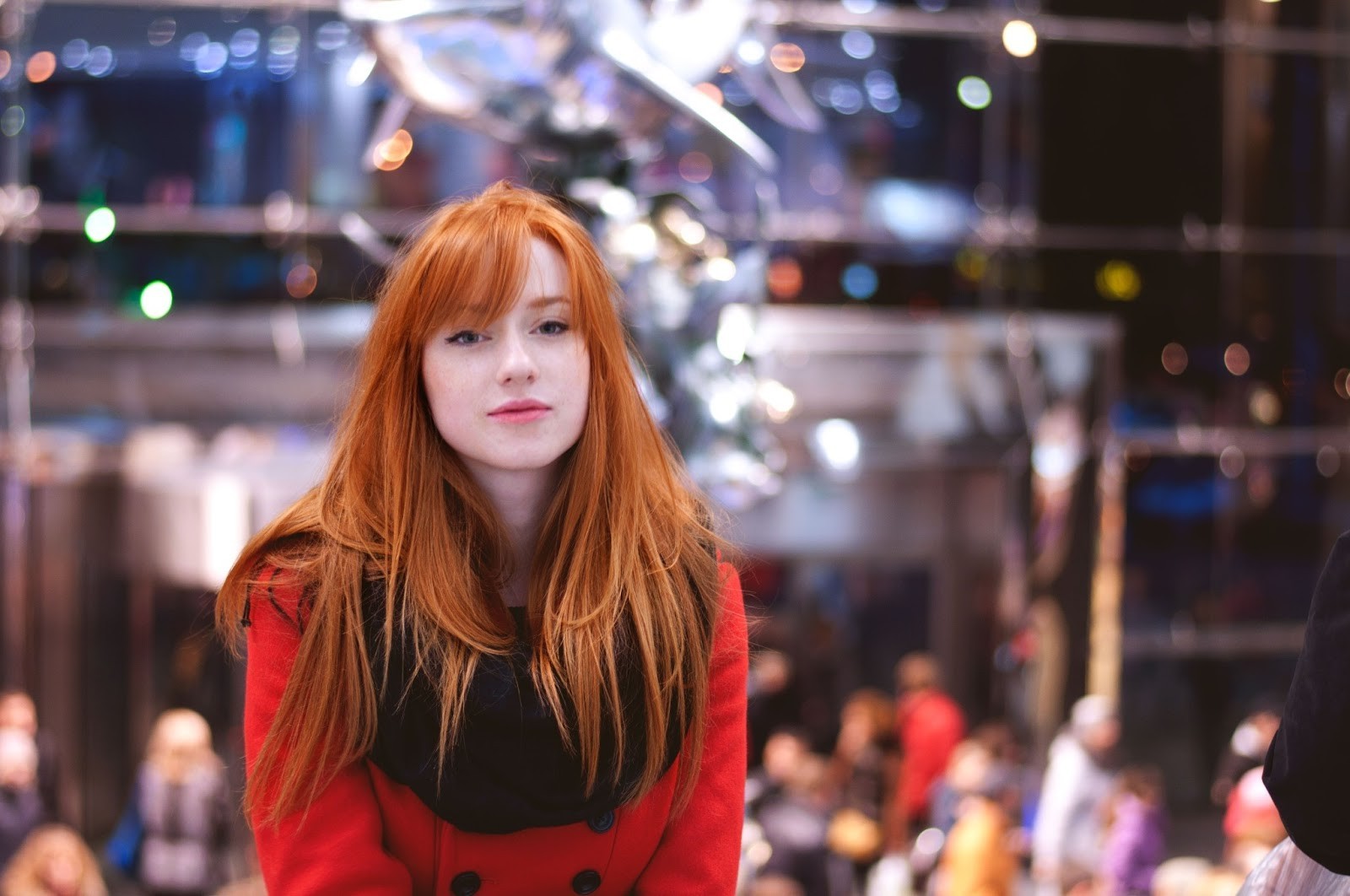 Women Redhead Alina Kovalenko Looking At Viewer Pale Coats Images, Photos, Reviews