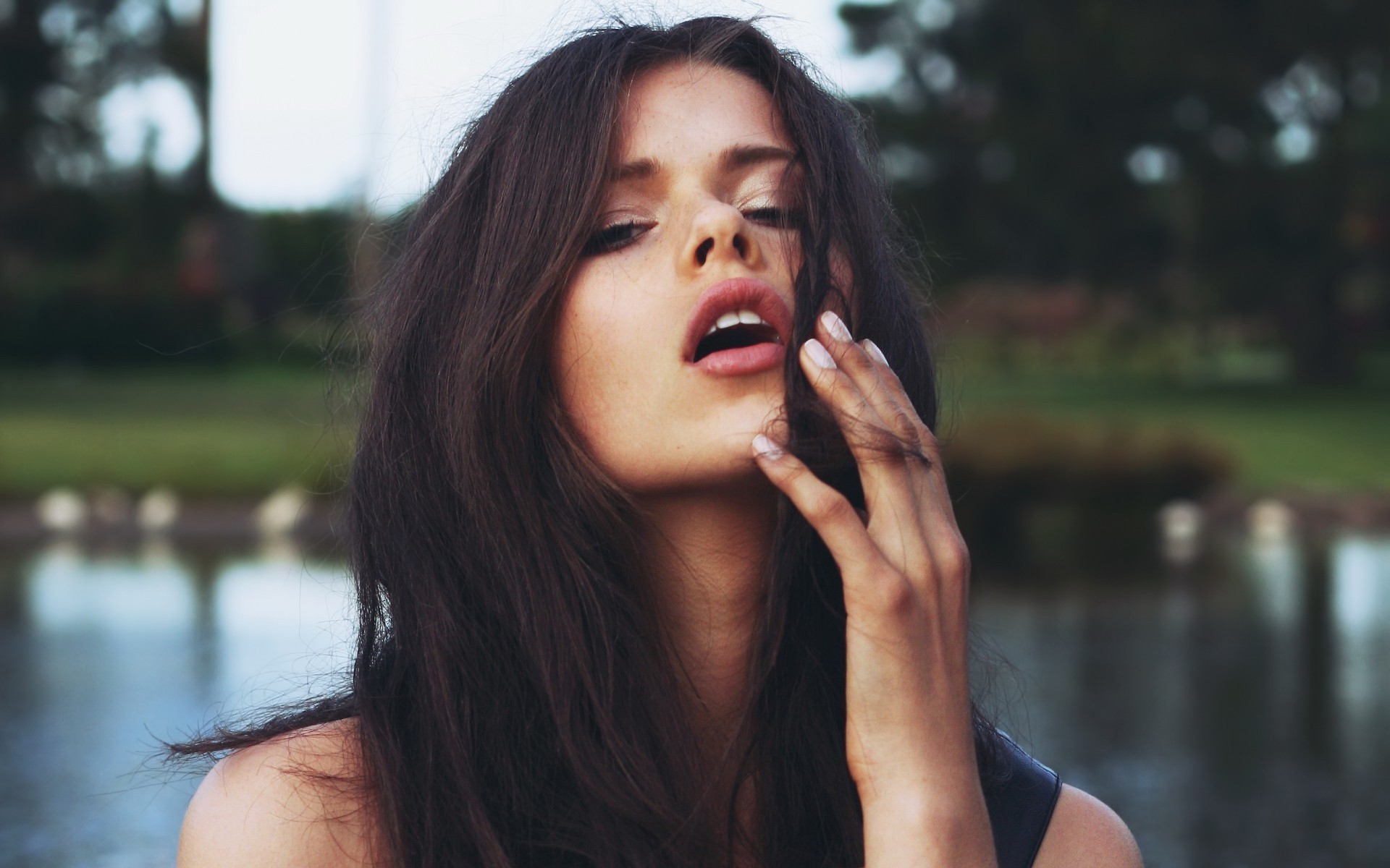 women, Long Hair, Lips, Eyes, Adriana Lima Wallpaper