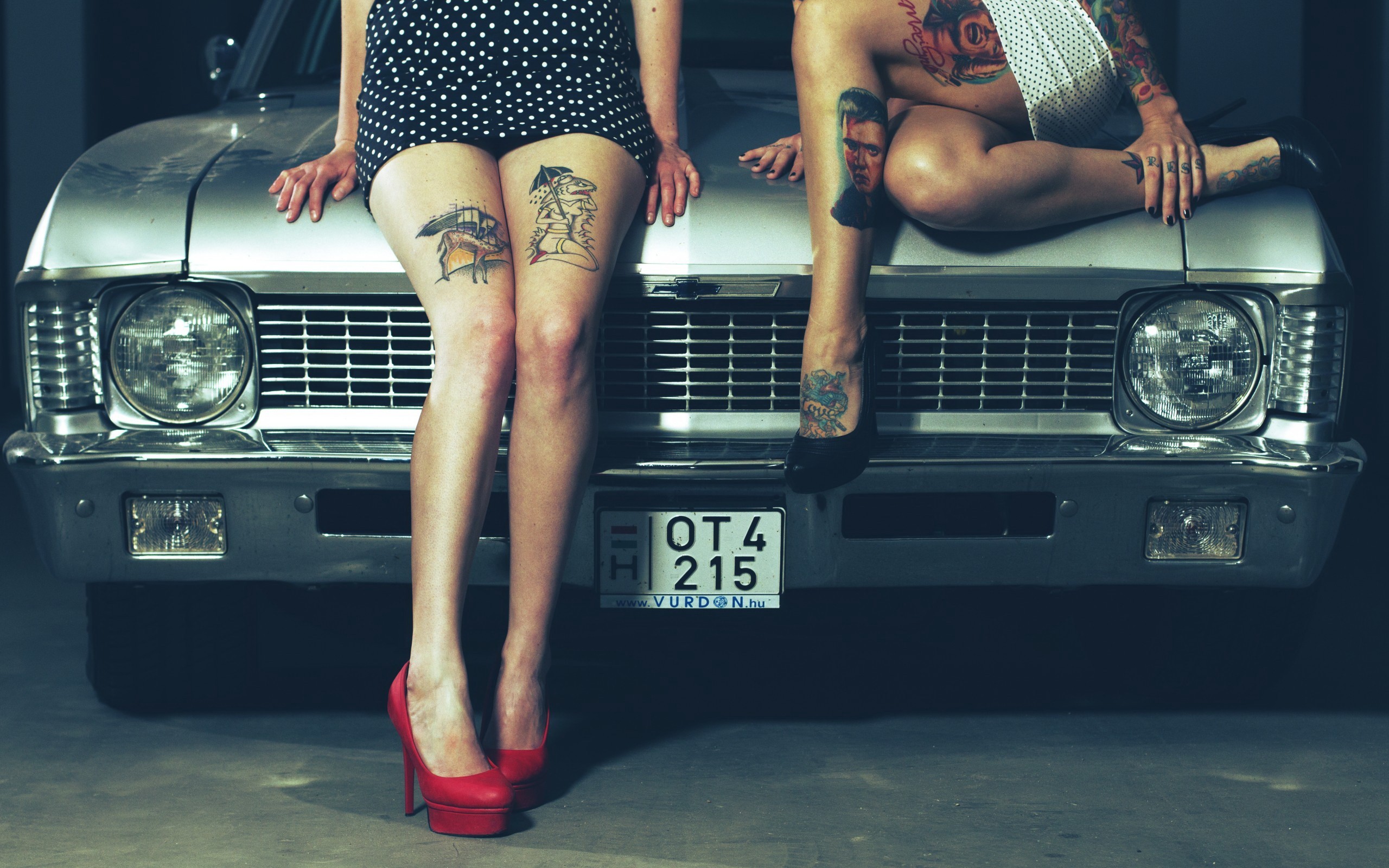 Татуированные девушки в машине