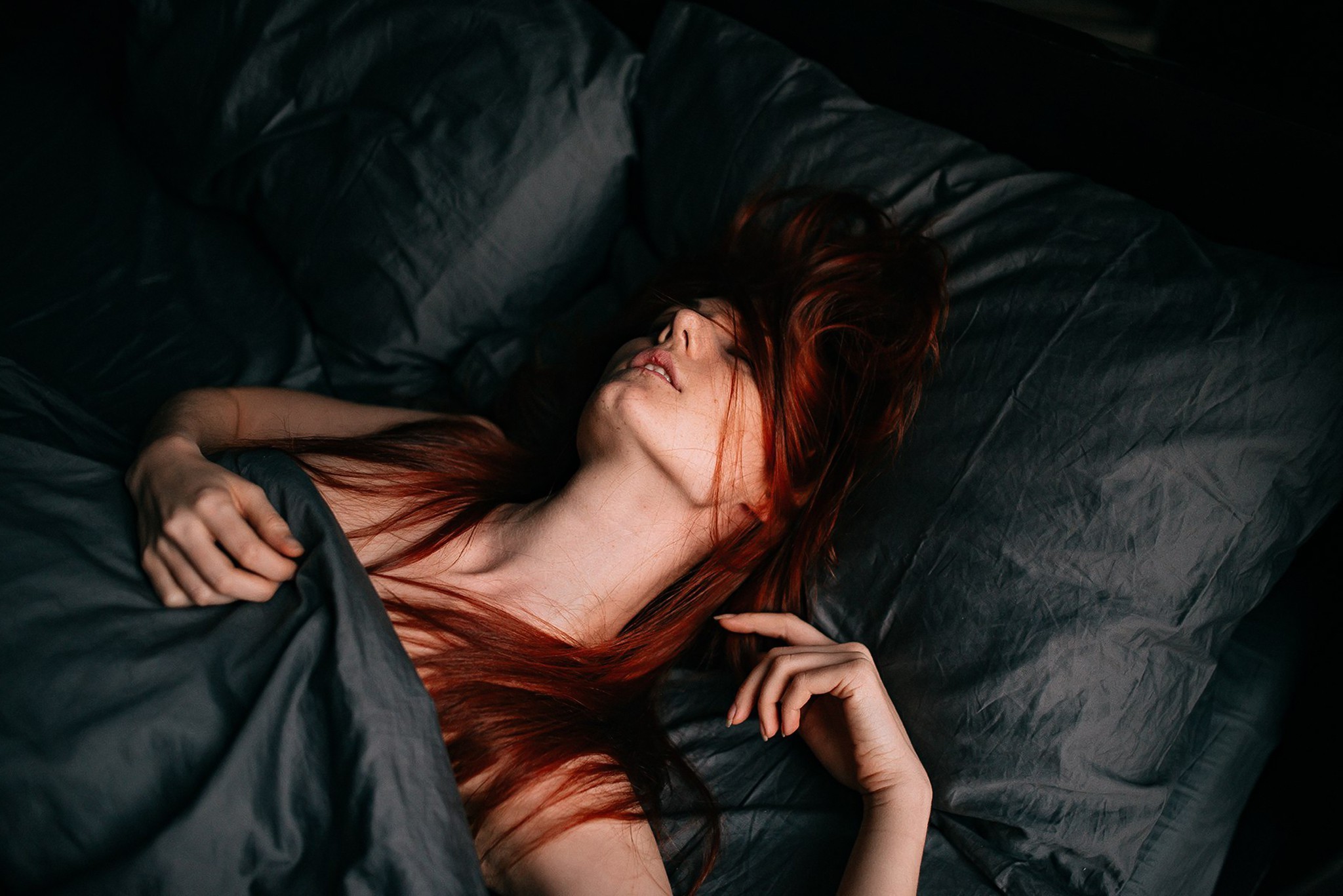 redhead, In Bed, Women, Model Wallpaper