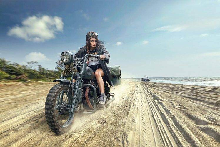 women, Women With Motorcycles, Motorcycle HD Wallpaper Desktop Background