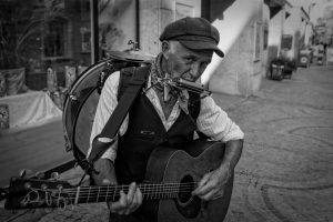 old People, Street Music, Monochrome