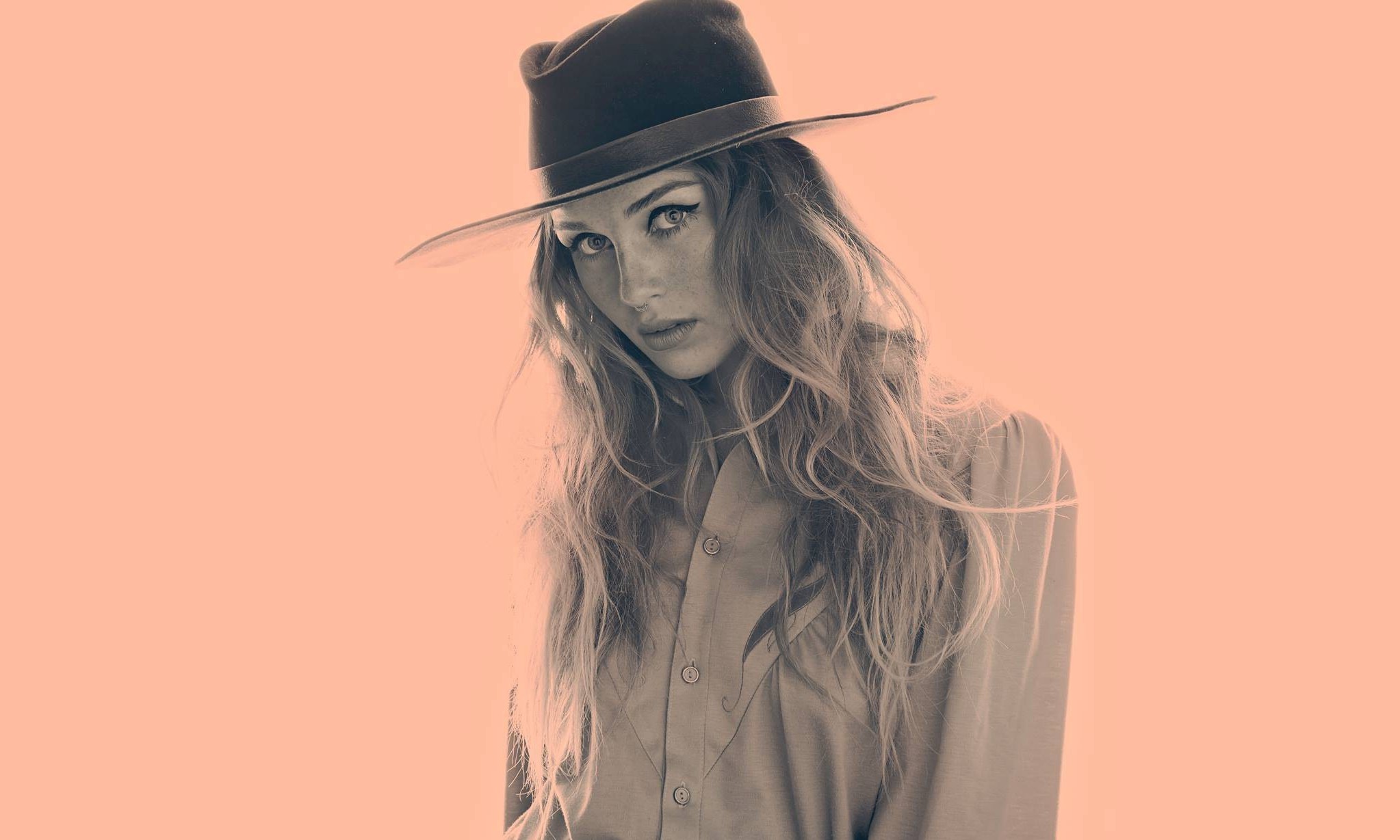 women, Zella Day, Musicians, Looking At Viewer, Cowboy Hats, Nose Rings Wallpaper