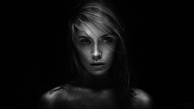 women, Face, Model, Monochrome, Portrait HD Wallpaper Desktop Background