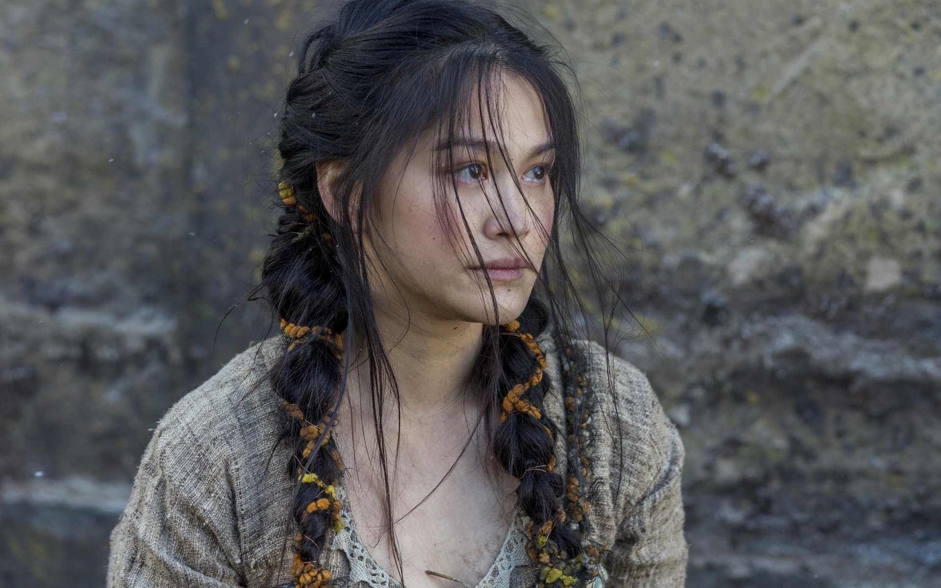 Women Brunette Actress Dianne Doan Face Hair In Face Vikings Tv