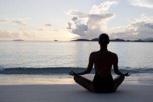 women, Sea, Beach, Yoga, Meditation