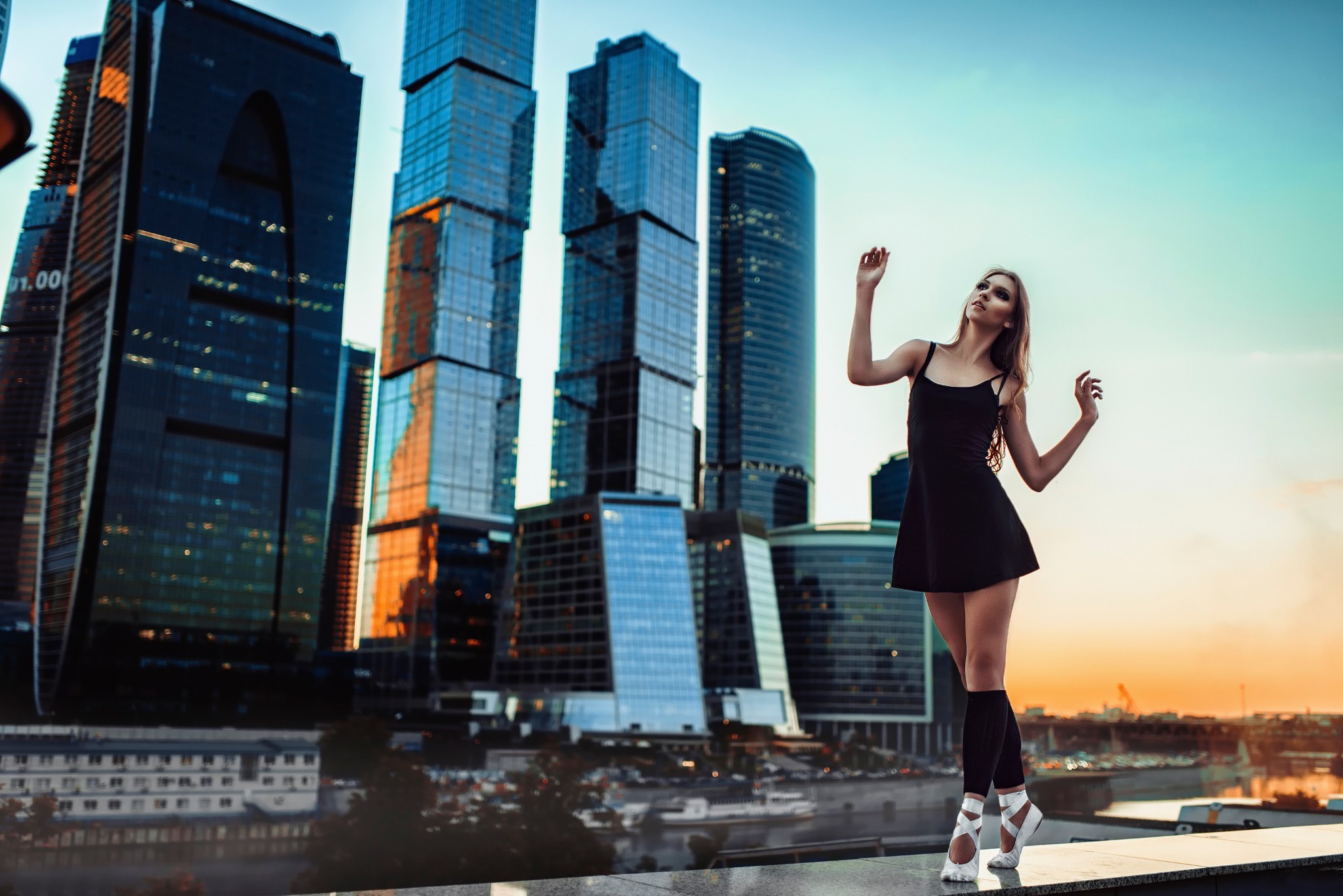 ballerina, Women, City, Moscow Wallpaper