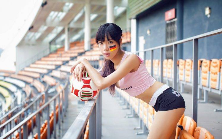 Asian, Women, Model, Stadium, Germany HD Wallpaper Desktop Background