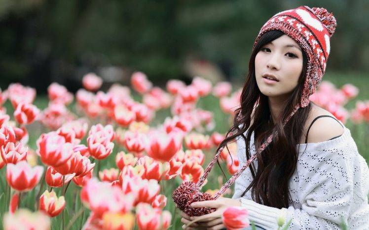 Asian, Women, Beanie HD Wallpaper Desktop Background